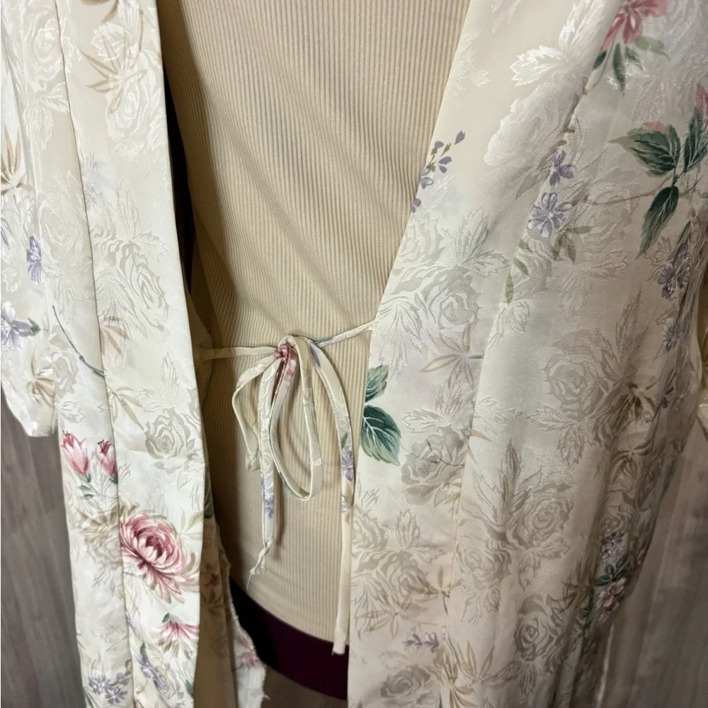 Inner Most Vintage Floral Polyester Robe with Belt Women’s - Picture 2 of 14